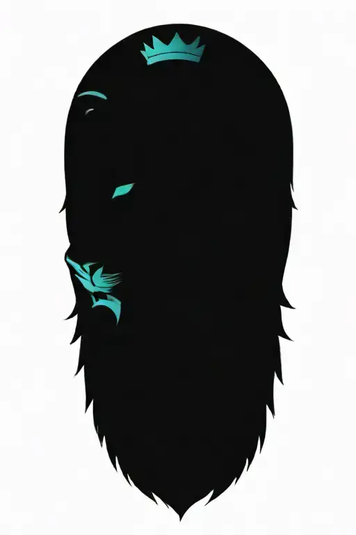 Crowned Lion Roaring Fiercely Turquoise White Black Grey