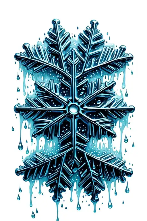 Snowflake Melting Into Rain