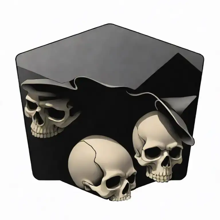 Three Skulls With Hats