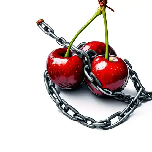 Two Cherries Wrapped By Chains