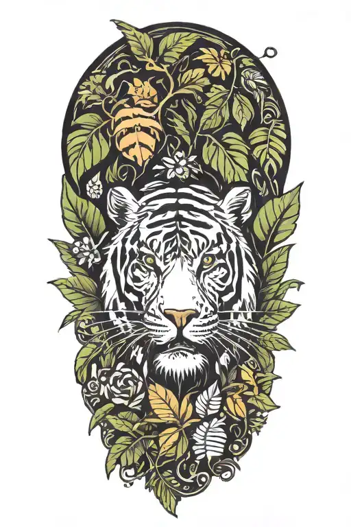 Jungle Tattooto Be Used As A Background Behind Existing