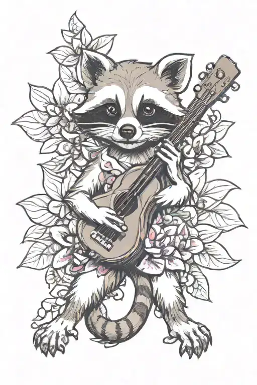 Orchid Raccoon Ukulele