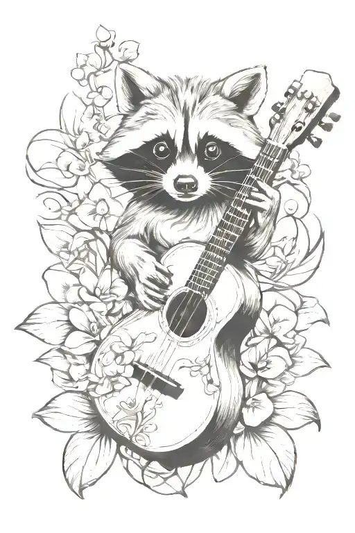 Orchid Raccoon Ukulele