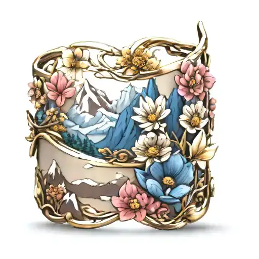 Bracelet Flowers Mountains Nature