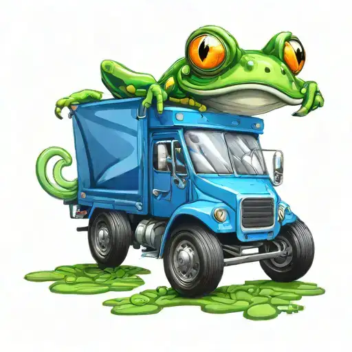 Garbage Truck Driving Frog