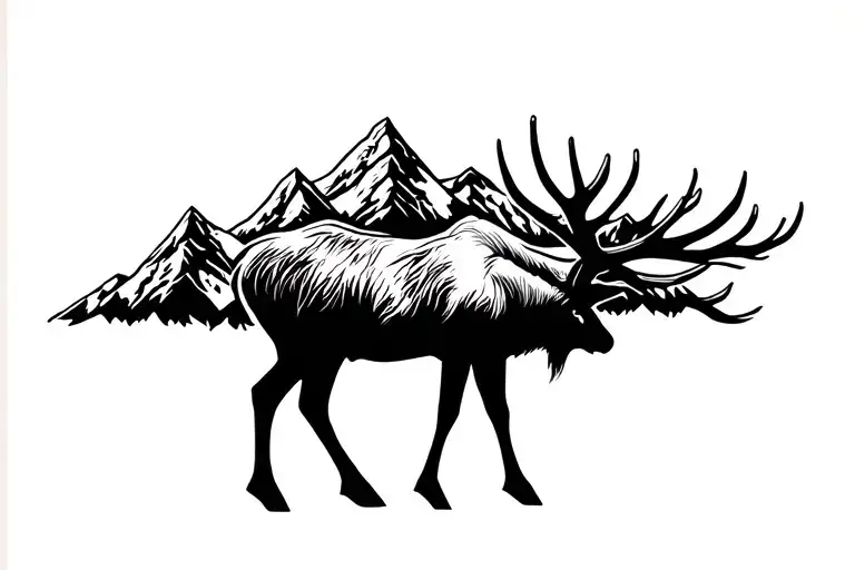 Black Rocky Mountain Elk