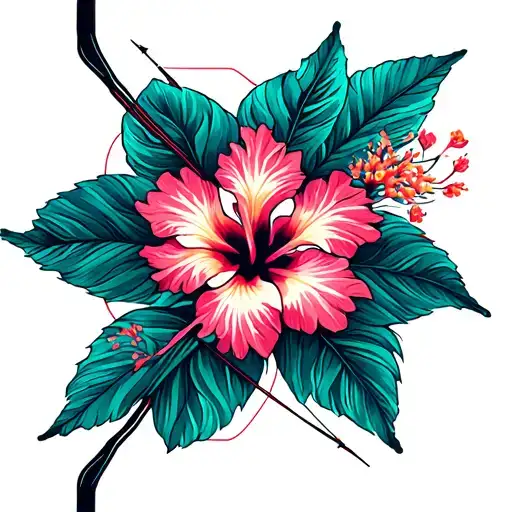 Hibiscus Logo For Archery Team