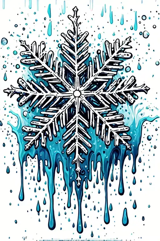 Snowflake Melting Into Rain