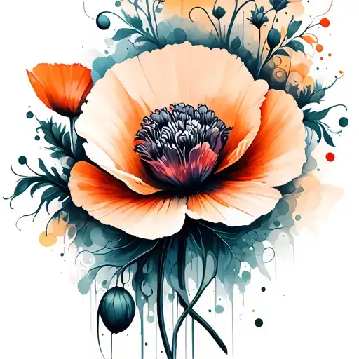Floral Art Poppy Flower