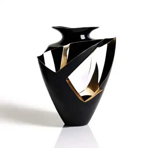 Tall Sleek Broken Vase That Has Been Put Back Together