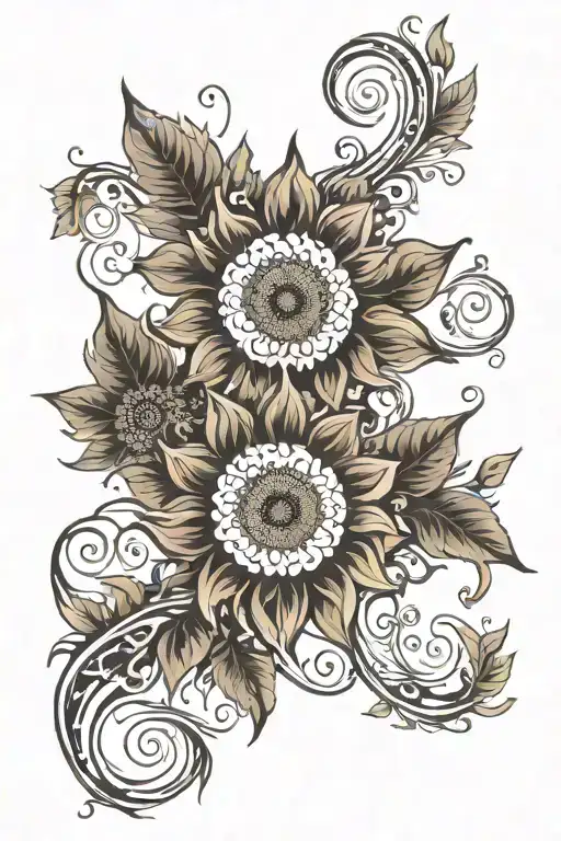 Sunflower Vine And Angel Wings