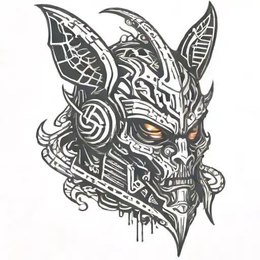 Demon Wearing A Helmet