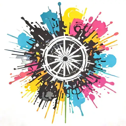 Spray Painted Circular Explosion Punk Themed