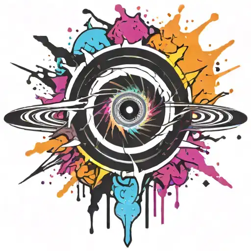 Colorful Black Hole Exploding Punk Themed