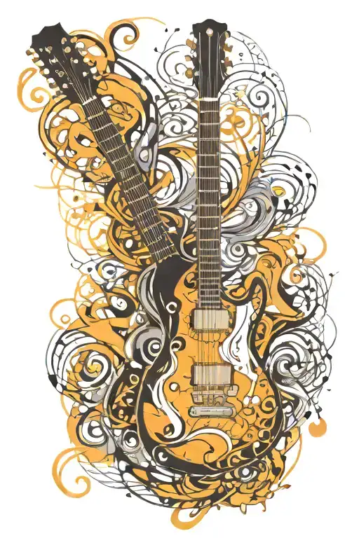 Covercombination Of Classical And Electric Guitar