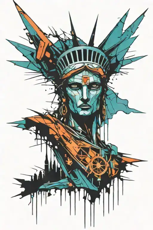 Evil Robot Statue Of Liberty