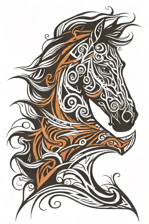 Horse Tribal Front Face