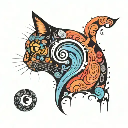 Cat In Semicolon Shape