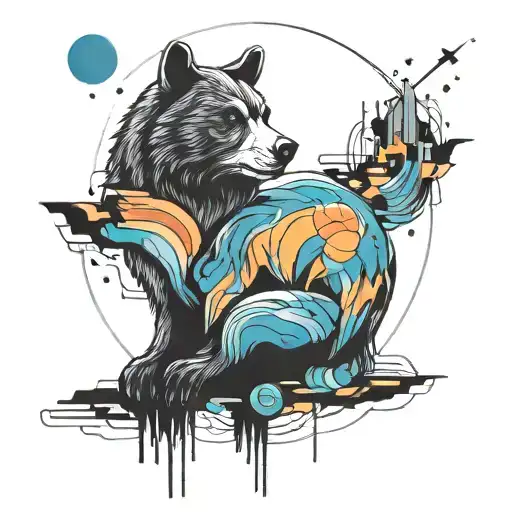 Moon And Bear Sitting