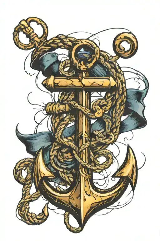 Navy Anchor Intertwined