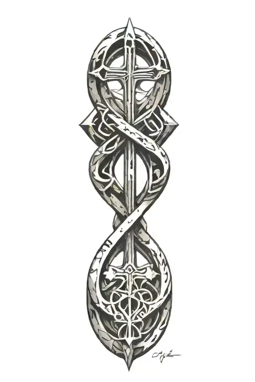 Ankh Symbol Intertwined Representing