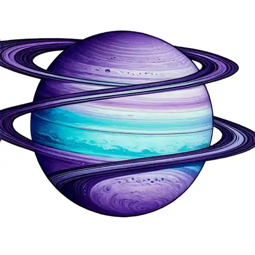 Saturn Planet What Is Acutela Style In Violet And Turquoise Colors