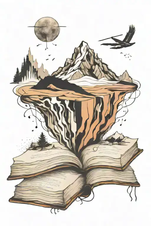 Book With A Mountain Coming Out Of It