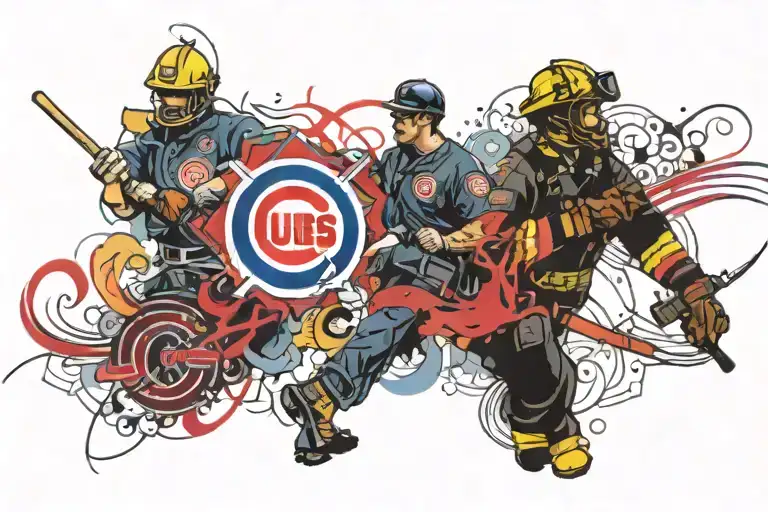 Chicago Cubs And Firefighters