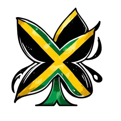 Spade With Jamaican Flag Incorporated