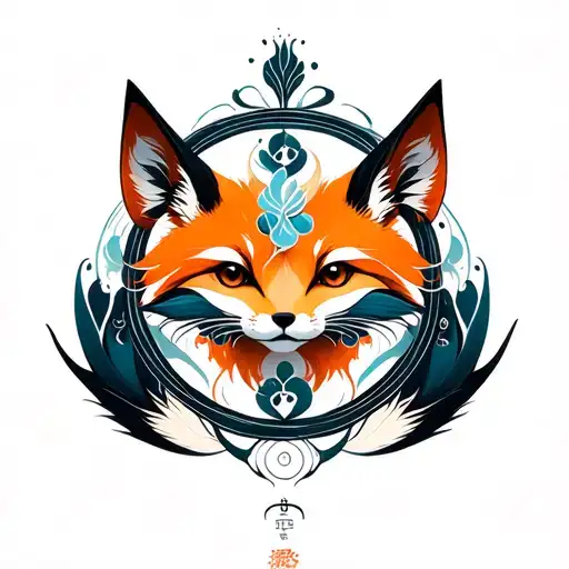 Zenko And Yako Katsune Fox In Circle Shape