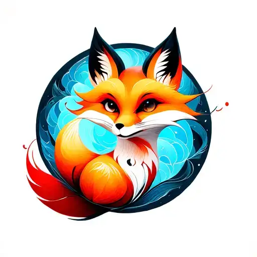 Zenko And Yako Katsune Fox In Circle Shape