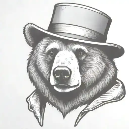 Nerdy Bear Head With Felt Hat