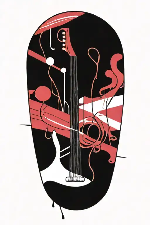 Bands And Lines Connecting Various Musical Instruments