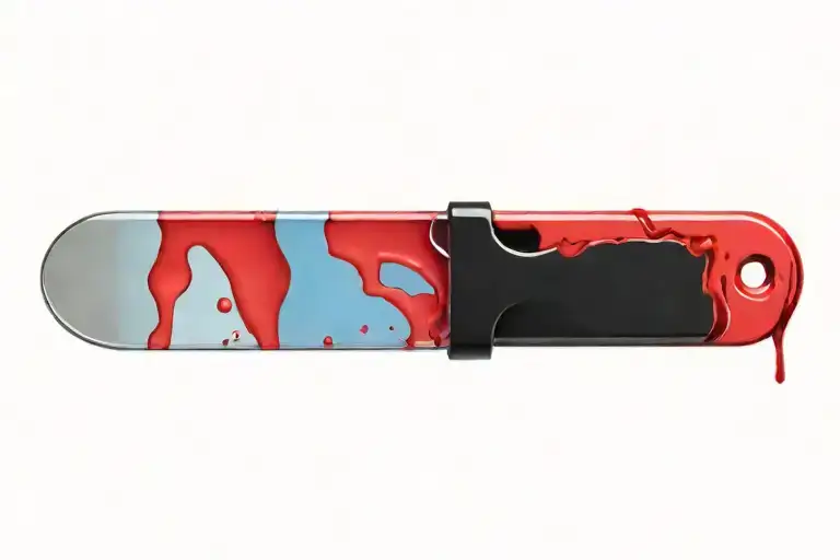 Open Medical Scalpel With Blood On It Blade