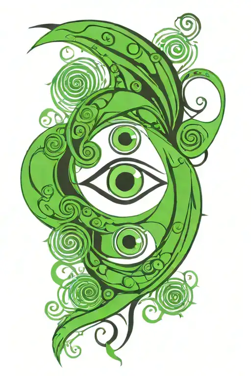 Triple Spiral Evil Eye Symbol Integrated