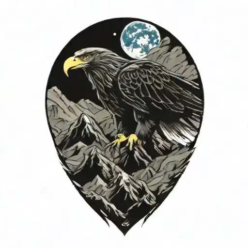 Eagle And Mountain Range