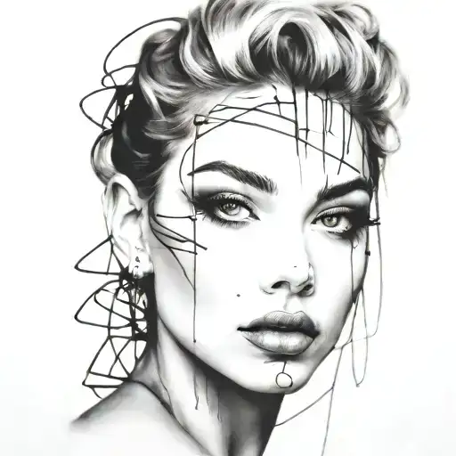 Face Portrait Using Ink Black Street Graffiti Art On A Inspired Banksy