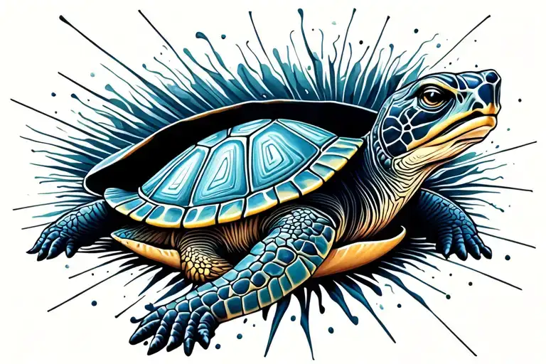 Turtle Coming Out Of A Frame