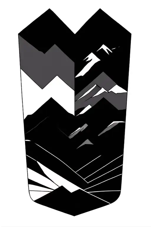 Abstract Geometric Mountain Range