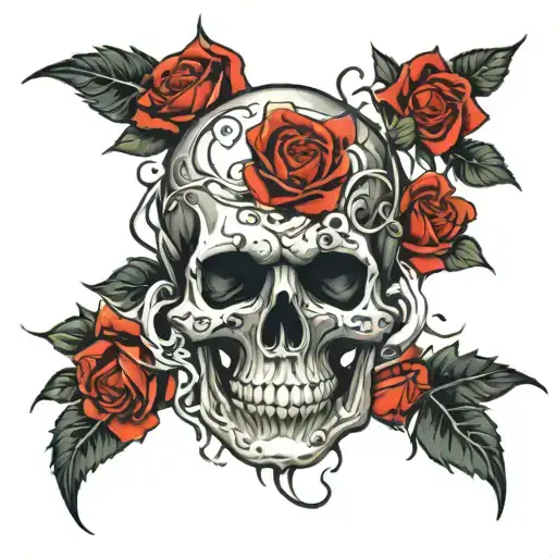 Skull And Roses Wrapped