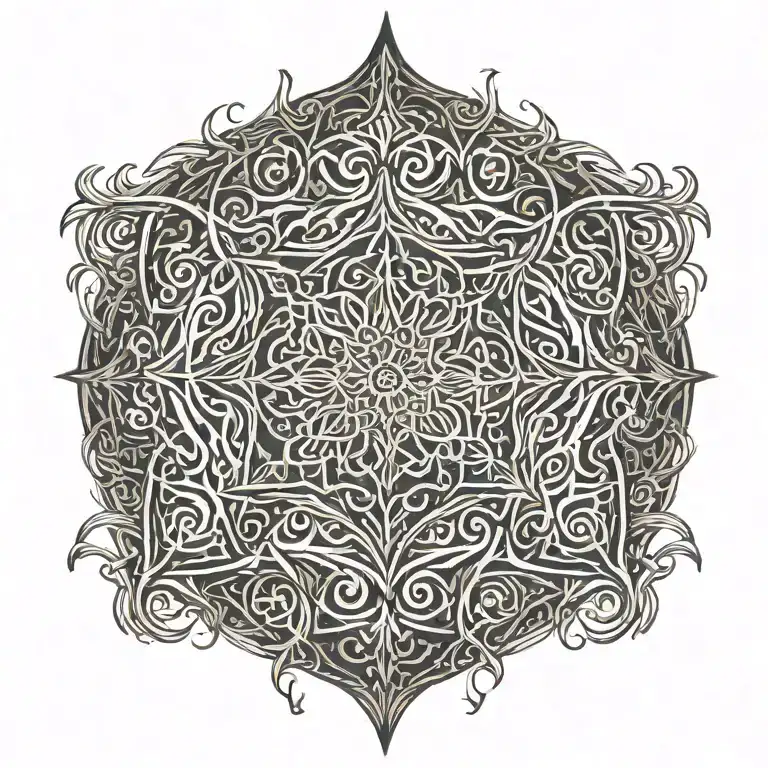 Tatoo Representing A Root Patterns In The Middle Of The Back