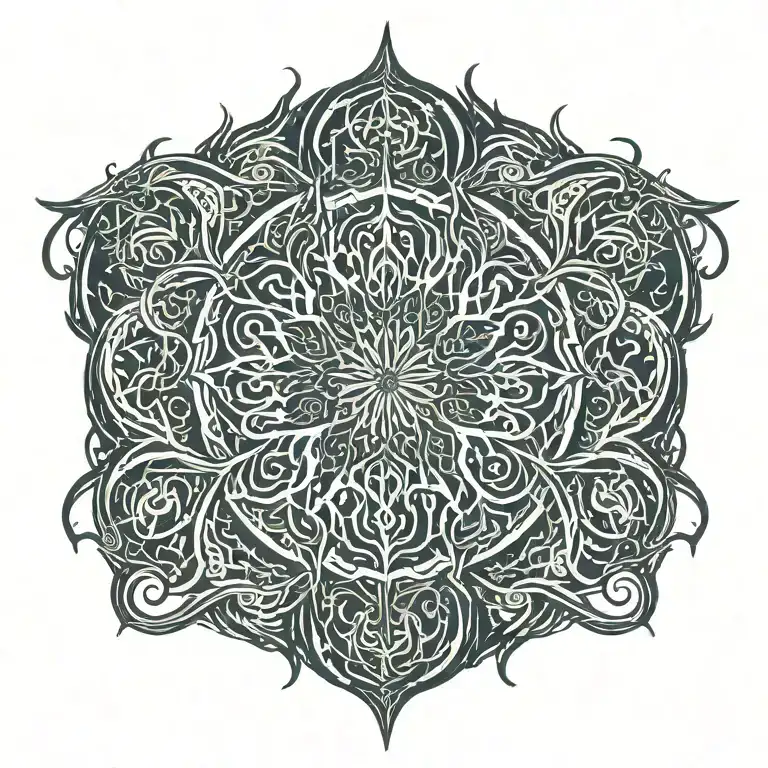 Tatoo Representing A Root Patterns In The Middle Of The Back