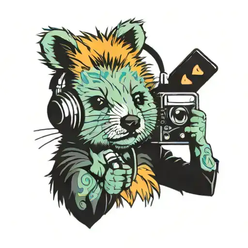 Emo Quokka With Headphones