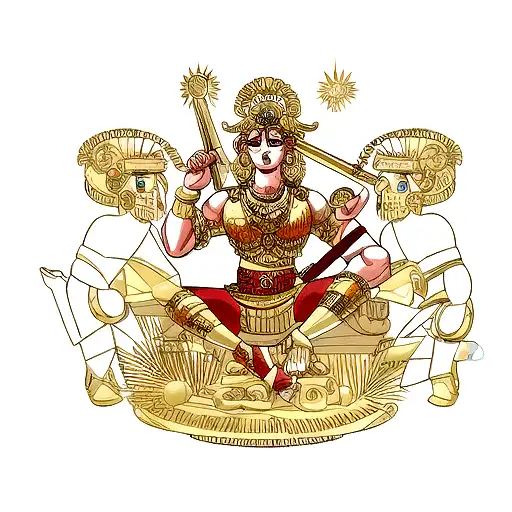 Greek God And Hindu God Representing Wealth And Prosperity