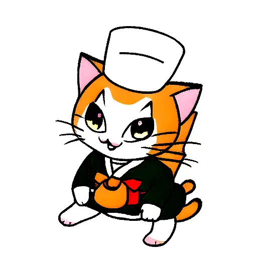 Cat Dressed As A Sushi Chef