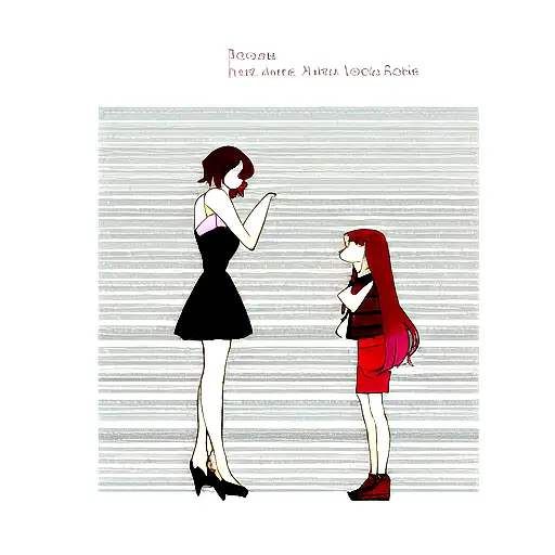 A Short Girl With Rose Hair And A Tall Girl With Dark Red Hair