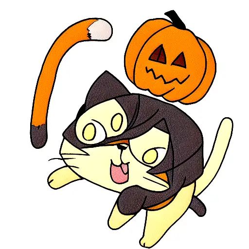 Cat With A Pumpkin
