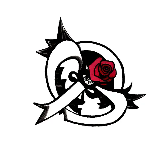 Jolly Roger With A Rose And A Fleur De Lys
