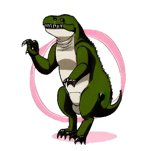 Cute Cartoon T-rex Outline Only