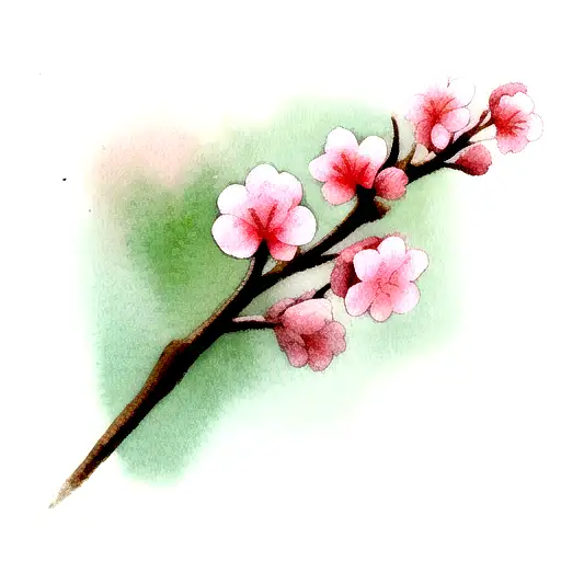 Watercolor Cherry Blossoms Small